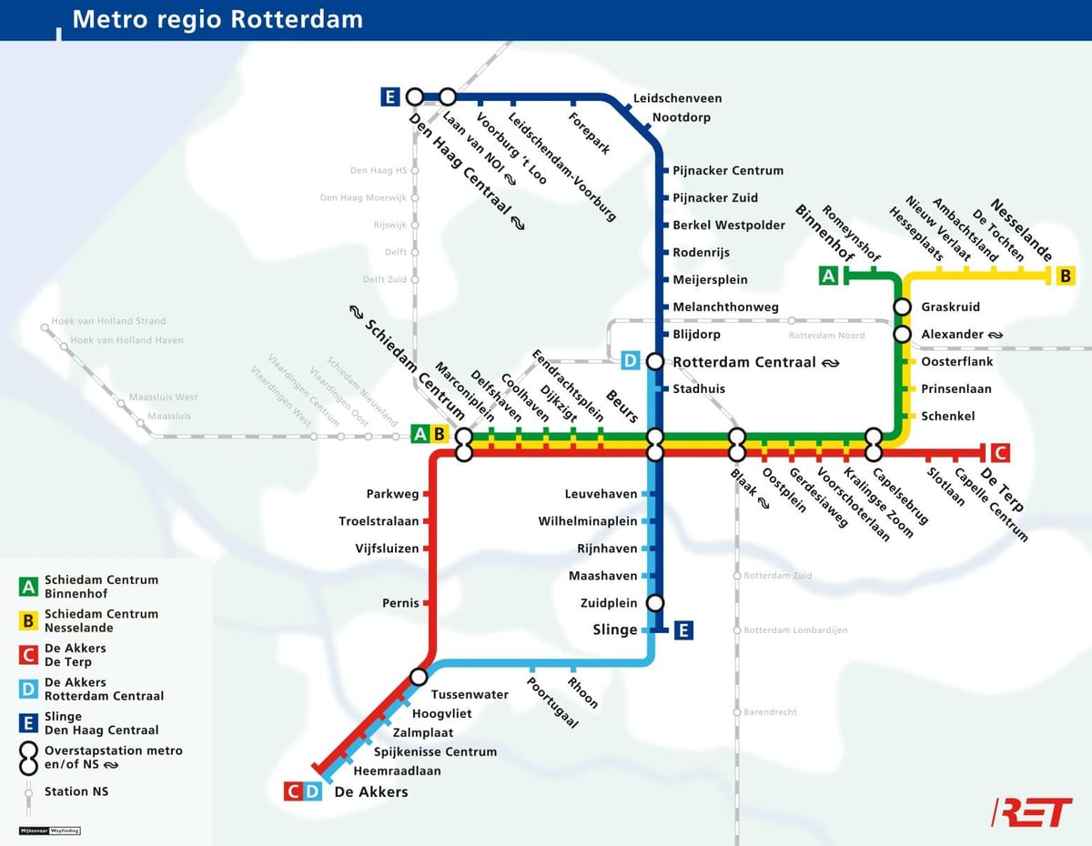 Roterdamo metro žemėlapis
