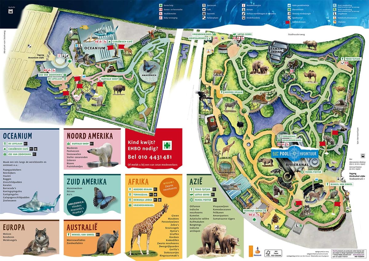 Žemėlapis Roterdamo zoologijos sodas 